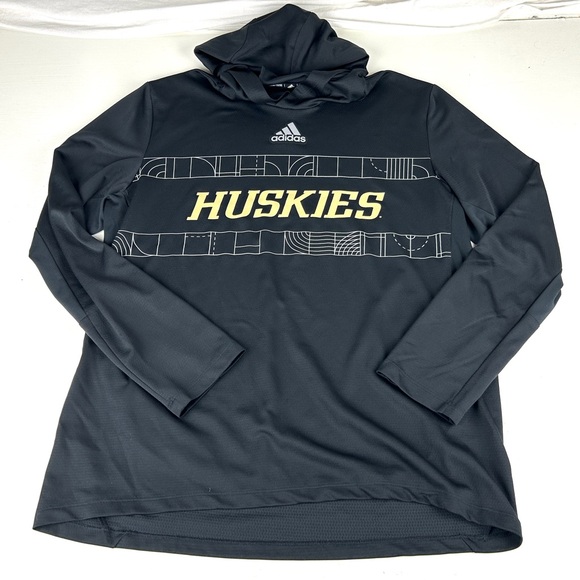 Washington Huskies Adidas HEATRDY Team Issued Pullover Hoodie Large Black - Picture 1 of 7